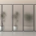 Modern glass partition screen Changhong glass partition 3d model