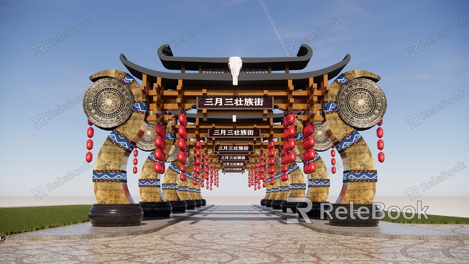 Chinese ethnic commercial door model