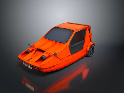 Orange Concept Car With Unique Futuristic Design And Sleek Body Shape 3d model