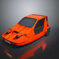 Orange Concept Car With Unique Futuristic Design And Sleek Body Shape