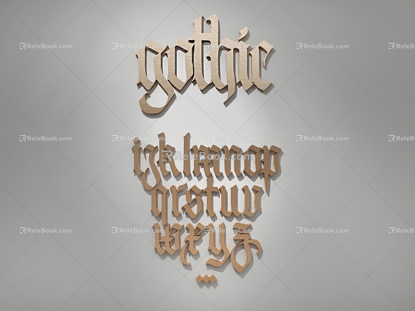 Font metal word art word flower wall word company culture 3d model