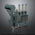 Industrial Teal Colored Power Transformer With Insulation Bushings And Base Structure