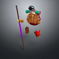 Vintage Style Clothing Collection Featuring Green Hat Brown Coat And Purple Cane