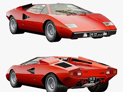 Red Classic Sports Car Exterior Design With Sleek Body Lines Stylish Wheels And Rear Spoiler 3d model