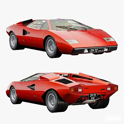 Red Classic Sports Car Exterior Design With Sleek Body Lines Stylish Wheels And Rear Spoiler 3d model