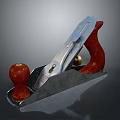 Vintage Hand Plane With Metal Body And Red Wooden Handle For Woodworking