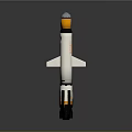 Gray And Orange Missile With Tail Fins Marked 8826 3D Rendered Model