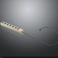 Electrical Power Strip With Multiple Outlets White Design On Off Switch And Power Cord