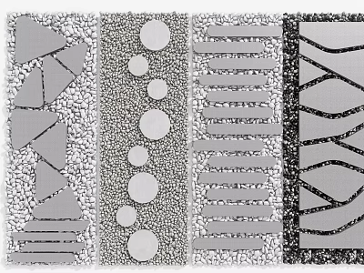 Creative Stepping Stones Design With Circular Patterns Linear Strips And Geometric Shapes 3d model