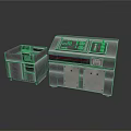 Metal Kitchen Component Models With Grilled Cabinet And Control Panel