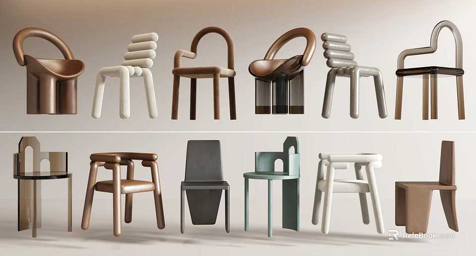 Modern Leisure Chairs With Various Styles And Color Options For Home Decor 3d model 