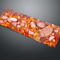 Garden Decorative Piece With Natural Stones And Colorful Autumn Fall Leaves