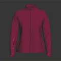 Pink Zip Up Jacket Long Sleeve Casual Outerwear Lightweight Design For Daily Wear