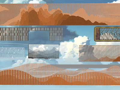 Modern Feature Wall Design With Layered Geometric Patterns And Textured Surfaces 3d model