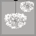 Modern White Fluffy Floral Inspired Chandelier for Stylish Contemporary Interior Decor