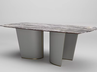 Elegant Modern Dining Table Design With Marble Top And Metal Legs For Home Interior 3d model