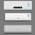 White Wall Mounted Air Conditioner Fan with Temperature Display Energy Efficiency Label Midea Hisense Gree