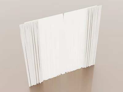 Elegant White Curtains With Soft Pleats And Sheer Fabric For Modern Home Windows 3d model