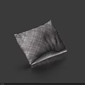 Decorative Gray Throw Pillow With Diamond Pattern And Textured Surface For Home Decor
