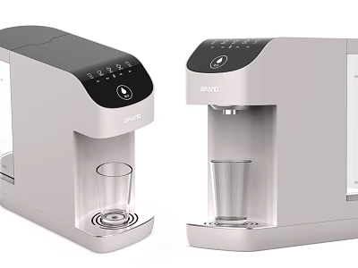 Stylish Modern Water Dispensers With Glass Holder And Control Panel 3d model