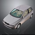 White Hatchback Car With Modern Design Sleek Exterior Silver Wheels And Light Interior