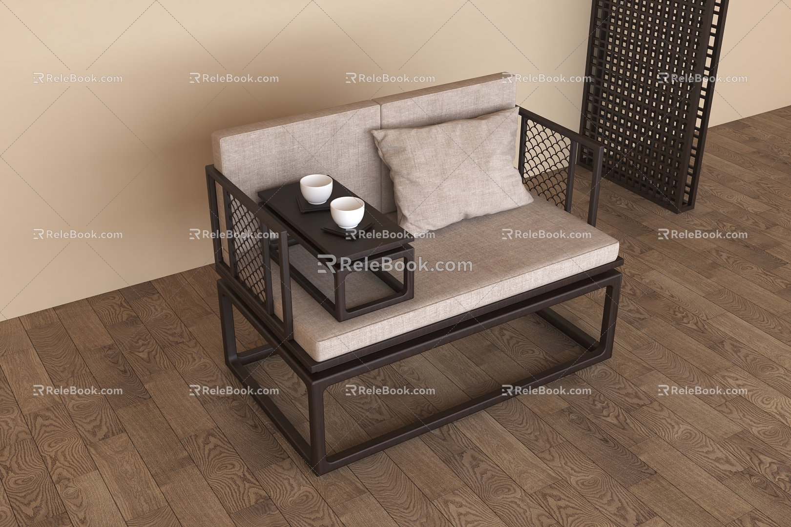 New Song Style Sofa Seat Chinese Style Sofa New Chinese Style Sofa Solid Wood Sofa Solid Wood Furniture 3d model