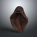 Head With Long Brown Wavy Hair And Decorative Hairband From Back View
