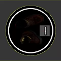 Stylish Brown Shoes Showcased On Black Cylindrical Display Stand With Modern Design