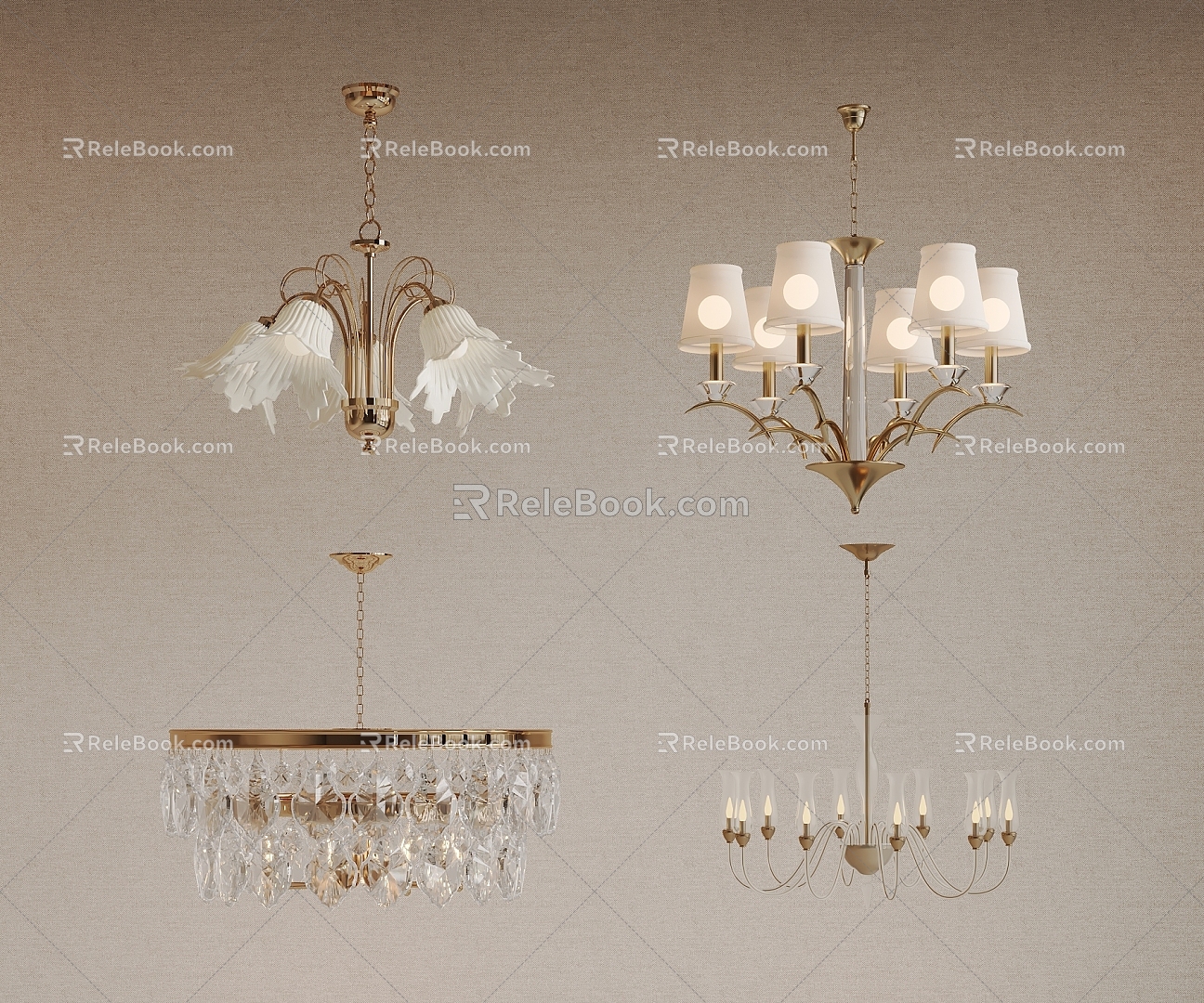 French chandelier crystal chandelier 3d model