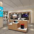 Modern Digital Store With 5G Technology Smartphone Displays And Showcase Areas