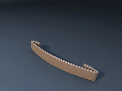 Golden Curved Furniture Handle With Modern Sleek Design And Smooth Surface 3d model