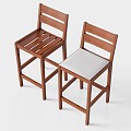 Outdoor Wooden Chair Banqueta 3d model