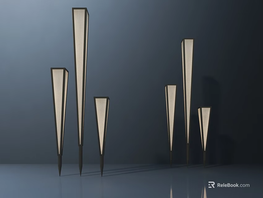 Modern Floor Lamps With Sleek Design Multiple Heights And Soft Lighting 3d model 
