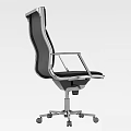 Black Office Chair With Metal Frame Modern Design Adjustable Comfortable Armrests