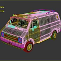 minibus minivan driverless bus school bus van box car 3d model
