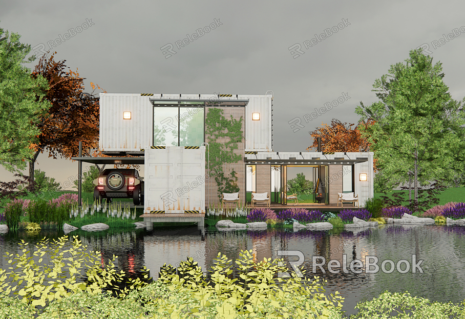 Modern Container Plant Container Building Container Villa Homestay Outdoor Landscape model