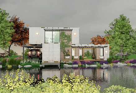 Modern Container Plant Container Building Container Villa Homestay Outdoor Landscape 3d model