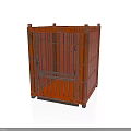 Orange Metal Pet Cage With Secure Wire Bars And Durable Structure
