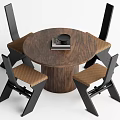 Quiet wind table and chair combination 3d model
