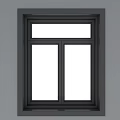Stylish Casement Window With Double Panel Black Frame Modern Home Design 3d model