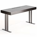Modern Minimalist Desk with Wooden Top and Metal Legs for Home Office Use