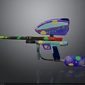 Colorful Toy Gun With Vibrant Multicolored Design And Decorative Patterns For Kids Play