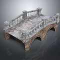 Classic Stone Arch Bridge Structure Featuring Ornate Railing And Two Arch Openings In Stone Masonry