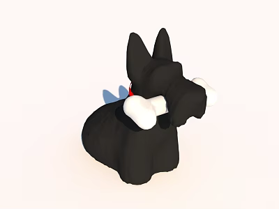 Modern special-shaped table lamp small black dog lamp 3d model