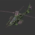 Military Attack Helicopter With Twin Rotors Weapon Mounts Dark Camouflage And Aerodynamic Structure