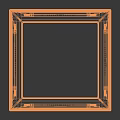 Traditional Wooden Stool With Square Light Colored Top And Dark Brown Frame