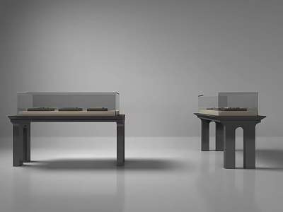 Modern Display Cabinets With Glass Enclosures And Sturdy Wooden Frames 3d model