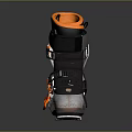 Gray Black and Orange Race Inspired Ski Boots with Secure Straps and Supportive Design 3d model