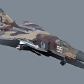 Camouflage Military Fighter Jet With Number 56 And Red Star Markings