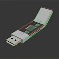 Silver USB Flash Drive With Metallic Finish Foldable Design And Portable Storage